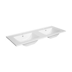 Defra Plan lavabo 120x46 cm rettangolare da mobile-doppio bianco lucida 1728