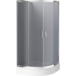 Deante Funkia box doccia 90x90 cm semicircolare cromo lucida/vetro grafite KYP_453K