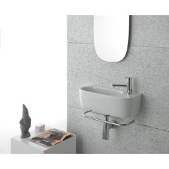 Globo Genesis lavabo 50x22 cm rettangolare a parete bianco lucida GE046.BI