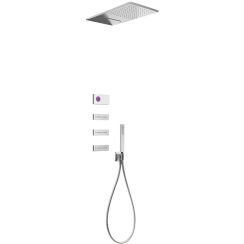 Tres Shower Technology set doccia da incasso con termostato con soffione cromo-bianco 092.864.08