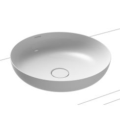 Kaldewei Miena lavabo 38x38 cm rotonda da appoggio bianco 909406003001
