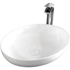 Rea Carola Slim lavabo 51.5x39 cm ovale da appoggio bianco REA-U8198
