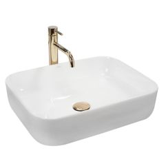 Rea Demi Slim lavabo 51x39 cm rettangolare da appoggio bianco REA-U1953