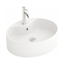 Rea lavabo 51.8x41.5 cm ovale da appoggio bianco REA-U0088
