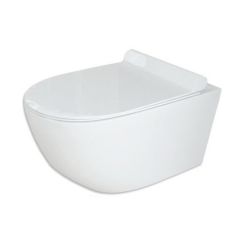 Rea Carter vaso wc con copriwater a discesa lenta sospeso senza brida bianco lucida REA-C1400