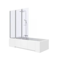 Rea Agat parete vasca 120 cm 3 ante cromo lucida/vetro trasparente REA-W0301