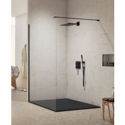 New Trendy New Modus Black parete doccia walk-in 140 cm nero opaca/vetro trasparente EXK-0063