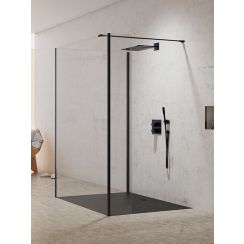 New Trendy New Modus Black parete doccia walk-in 80 cm nero opaca/vetro trasparente EXK-0078