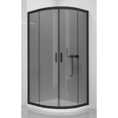 New Trendy New Varia Black box doccia 80x80 cm semicircolare nero opaca/vetro grafite K-0451