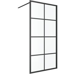 Excellent Fabrika parete doccia 120 cm nero opaca/vetro con motivo KAEX.4006.1200.LP
