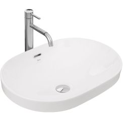 Rea Arleta lavabo 59x40.5 cm ovale da appoggio bianco REA-U8700