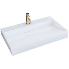 Rea Goya lavabo 70x46 cm rettangolare a parete-da appoggio bianco REA-U8902