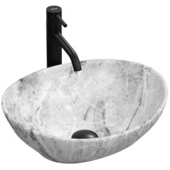 Rea Sofia lavabo 41x34.5 cm ovale da appoggio bianco REA-U9908