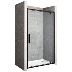 Rea Rapid Swing porta doccia 100 cm a battente nero semiopaca/vetro trasparente REA-K6410