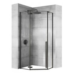 Rea Diamond box doccia 90x90 cm nero semiopaca/vetro trasparente REA-K5622