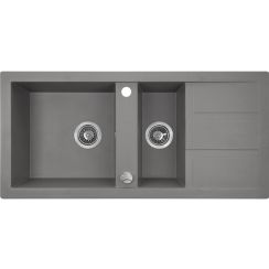 Laveo Barbados lavello in granito 100x48 cm grigio/grafite/inox SBB531T