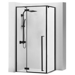 Rea Fargo box doccia 100x80 cm rettangolare nero semiopaca/vetro trasparente REA-K6950