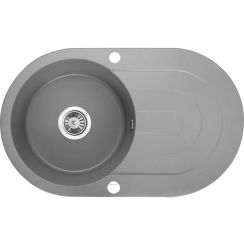 Laveo Dafne lavello in granito 78x47 cm grigio/grafite/inox SBD581T