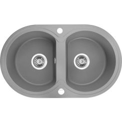 Laveo Dafne lavello in granito 78x47 cm grigio/grafite/inox SBD520T