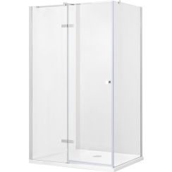 Besco Pixa box doccia 100x80 cm rettangolare cromo lucida/vetro trasparente PPL-108-195-C