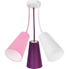 TK Lighting Wire Kids lampada sospesa 3x15 W bianco-rosa-viola 1711