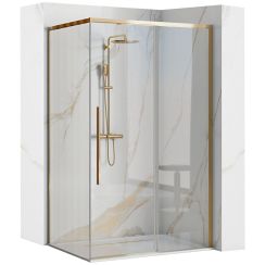 Rea Solar Gold box doccia 100x80 cm rettangolare oro lucida/vetro trasparente REA-K4901