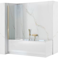 Rea Elegant Gold parete vasca 80 cm 1 anta oro lucida/vetro trasparente REA-W5601