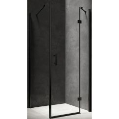 Omnires Manhattan box doccia 90x80 cm rettangolare nero opaca/vetro trasparente MH8090BLTR