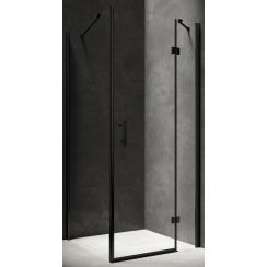 Omnires Manhattan box doccia 100x90 cm rettangolare nero opaca/vetro trasparente MH1090BLTR