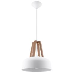 Sollux Lighting Casco lampada sospesa 1x60 W bianco-legno SL.0388