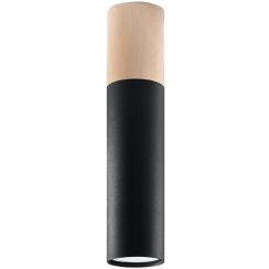 Sollux Lighting Pablo lampada da soffitto 1x40 W nero-legno SL.0635