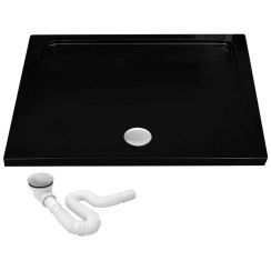 Rea Savoy piatto doccia rettangolare con sifone 100x80 cm nero REA-K4087