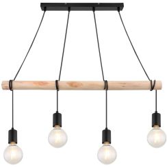 Rabalux Pablo lampada sospesa 4x40 W nero-legno 3980