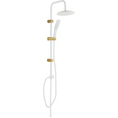 Kuchinox Alanis set doccia a parete con soffione bianco-oro PQIW0OX