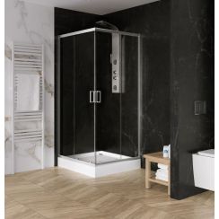 New Trendy Suvia box doccia con piatto doccia 90x90 cm quadrato cromo lucida/vetro trasparente ZS-0004
