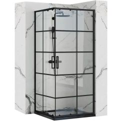 Rea Concept box doccia 80x80 cm quadrato nero semiopaca/vetro trasparente REA-K5479