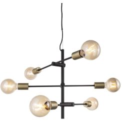 Nordlux Josefine lampada sospesa 6x28 W nero-ottone 48933003