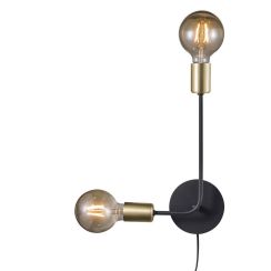 Nordlux Josefine lampada da parete 2x28 W nero-ottone 48941003