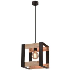 Candellux Varna lampada sospesa 1x40 W nero-legno 31-78513