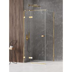 New Trendy Avexa Gold Shine box doccia 110x80 cm rettangolare oro lucida/vetro trasparente EXK-1652