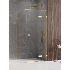 New Trendy Avexa Gold Shine box doccia 120x110 cm rettangolare oro lucida/vetro trasparente EXK-1859