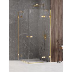 New Trendy Avexa Gold Shine box doccia 120x80 cm rettangolare oro lucida/vetro trasparente EXK-1704