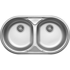 Kuchinox Normal lavello in acciaio con sifone 78x43.5 cm SGN320T