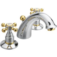 Sapho Antea rubinetto per lavabo verticale cromo-oro 3022