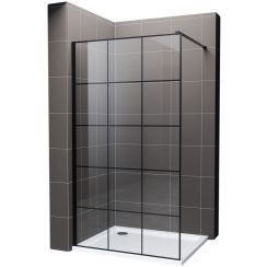 Hagser Agatha parete doccia walk-in 120 cm nero opaca/vetro trasparente HGR13000022