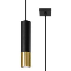 Sollux Lighting Loopez lampada sospesa 1x40 W nero-oro SL.0952