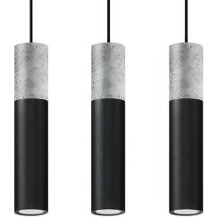 Sollux Lighting Borgio lampada sospesa 3x40 W nero-grigio/cenere SL.0652