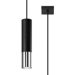 Sollux Lighting Loopez lampada sospesa 1x40 W nero-cromo SL.0940