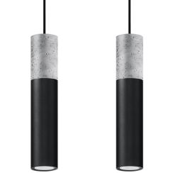 Sollux Lighting Borgio lampada sospesa 2x40 W nero-grigio/cenere SL.0651