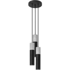 Sollux Lighting Borgio lampada sospesa 3x12 W nero-calcestruzzo SL.1081